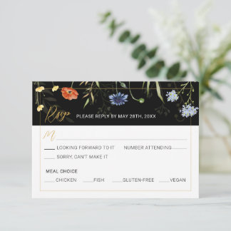 Invitation Fleur Sauvage Lunatique Bohème Botanique Réponse R