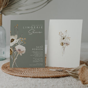 Invitation Fleur sauvage lunatique   Sage Green Lingerie Douc