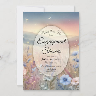 Invitation Fleur sauvage Lune Whispers Fiançailles Douche