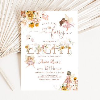 Invitation Fleur sauvage magique Fairy Butterfly 8e anniversa