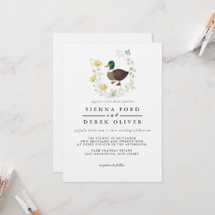 Invitation Fleur sauvage Mallard Duck Mariage