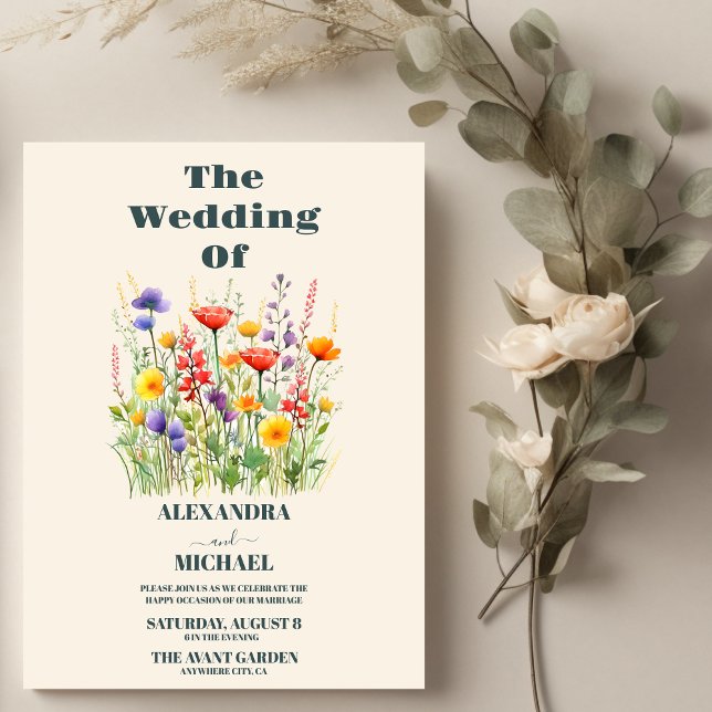 Invitation Fleur sauvage Mariage Boho Pays Floral (Créateur téléchargé)