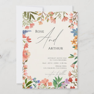 Invitation Fleur sauvage Mariage Whimsical minimaliste