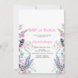 Invitation Fleur sauvage Meadow Baby dans le Baby shower en f