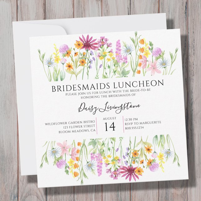 Invitation Fleur sauvage Meadow Bridesmaitres Déjeuner (Créateur téléchargé)