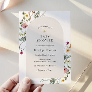 Invitation fleur sauvage Meadows Baby shower Arch