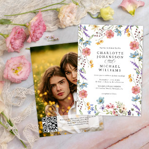 Invitation Fleur sauvage Modern Rustic Garden Mariage photo