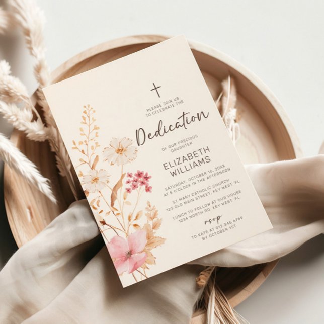 Invitation Fleur sauvage moderne | Dédication du jardin botan (Créateur téléchargé)