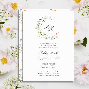 Invitation Fleur sauvage Monogram Wreath Bridesservantes Déje