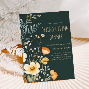 Invitation Fleur sauvage Moody Thanksgiving Friendsgiving Dîn
