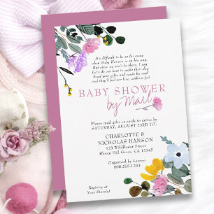 Invitation Fleur sauvage pelouse joli Baby shower par la post