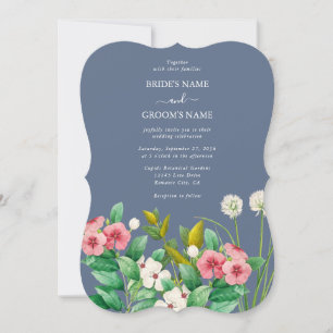 Invitation Fleur sauvage Periwinkle Dusty Blue Mariage