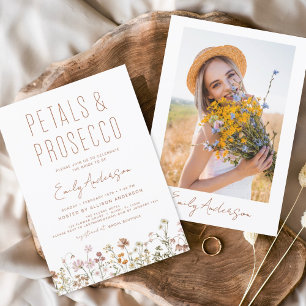 Invitation Fleur sauvage Petals & Prosecco Fête des mariées P