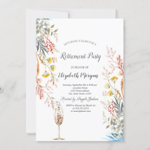 Invitation Fleur sauvage Pré séché, Retraite de verre