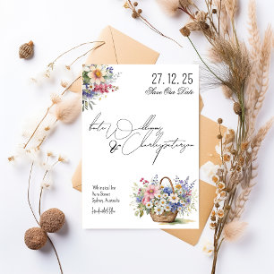 Invitation Fleur sauvage Printemps Été Mariage de automne inv
