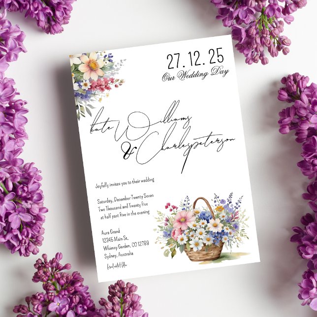 Invitation Fleur sauvage printemps été Mariage de automne inv (Créateur téléchargé)
