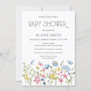 Invitation Fleur sauvage Printemps fleurit Baby shower Floral
