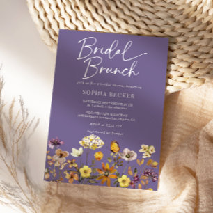 Invitation Fleur sauvage Purple Floral Garden Bridal Brunch