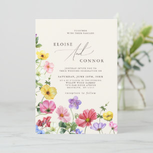 Invitation Fleur sauvage Rustic Chic Boho Pays Floral Mariage