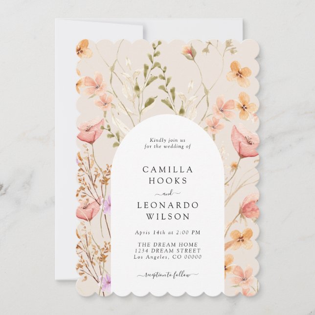 Invitation Fleur sauvage Rustic Fleur sauvage Mariage Photo (Devant)