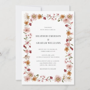 Invitation Fleur sauvage Rustic Mariage