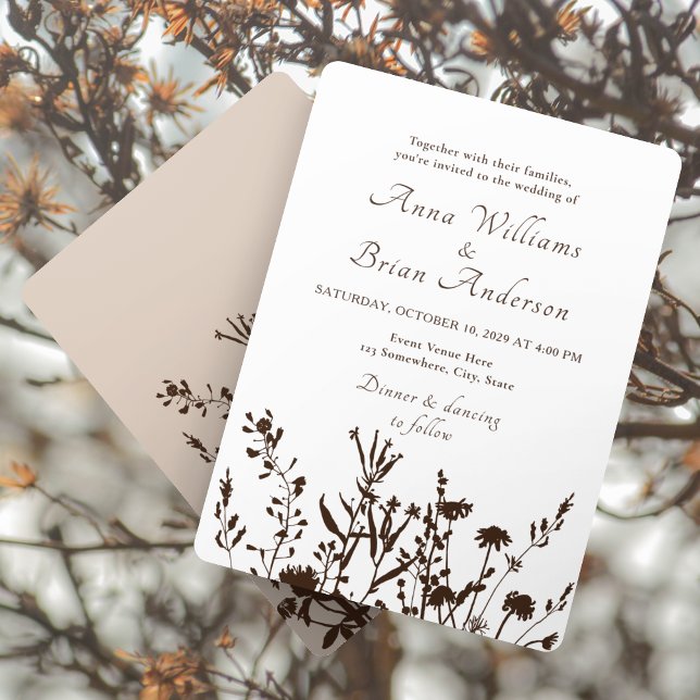 Invitation Fleur sauvage rustique automne prairie Mariage flo (Créateur téléchargé)