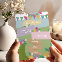 Fleur sauvage rustique avec pancartes de fanions S