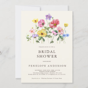 Invitation Fleur sauvage Rustique Chic Floral Boho C Fête des