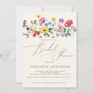 Invitation Fleur sauvage Rustique Chic Floral Boho C Fête des