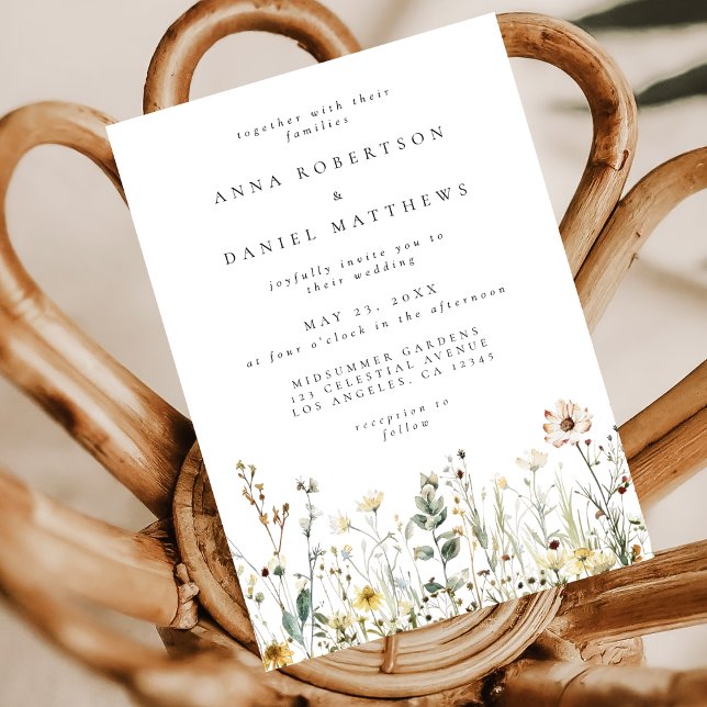 Invitation Fleur sauvage rustique Mariage Meadow (Créateur téléchargé)