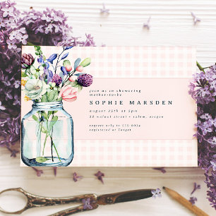 Invitation Fleur sauvage rustique Mason Jar Baby shower de pi