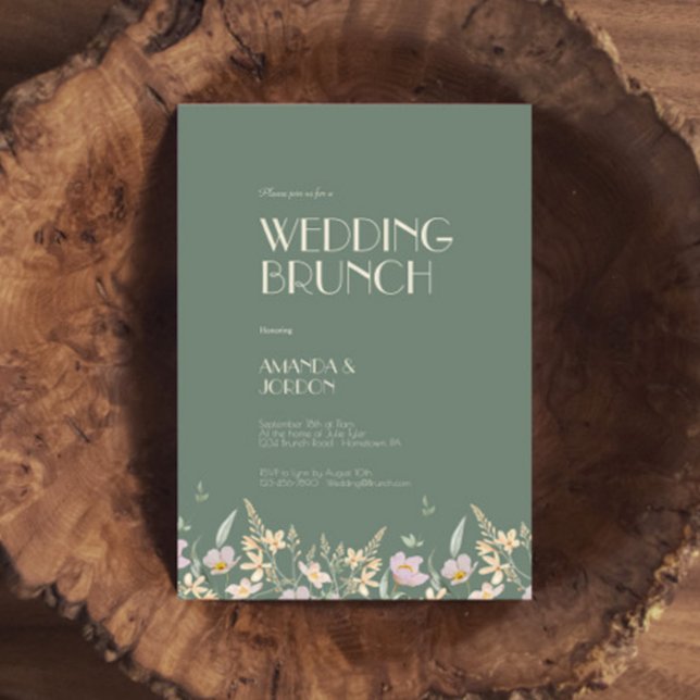 Invitation Fleur sauvage Sage Deco Mariage Brunch (Créateur téléchargé)