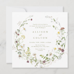 Invitation Fleur sauvage Sage Green Rustic Boho Mariage