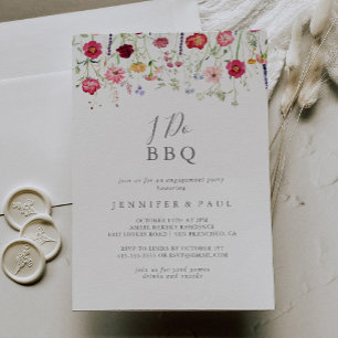 Invitation Fleur sauvage simple Je fais BBQ Engagement Party