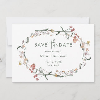 Invitation Fleur sauvage Simple Nimal Wedding Enregistrer La