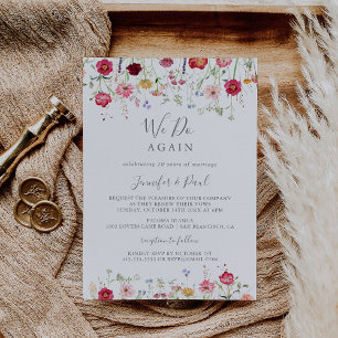 Invitation Fleur sauvage simple Nous Reprenons Vow Renewal