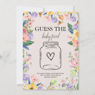 Invitation Fleur sauvage Spring Guess the Baby Food Game Card