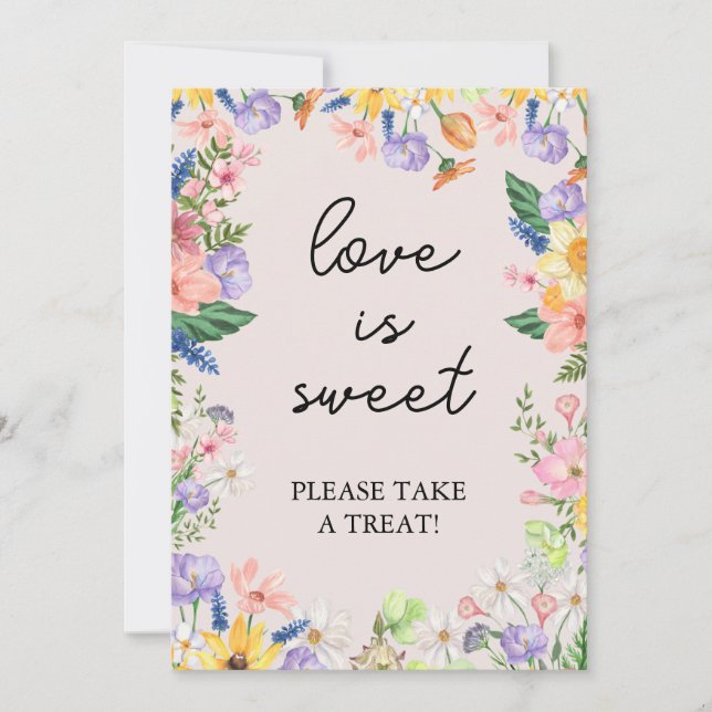 Invitation Fleur sauvage Spring Love is Sweet Sign Card (Devant)