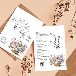 Invitation Fleur sauvage Spring Summer mariage de automne Dét