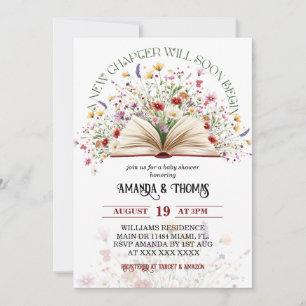 Invitation Fleur sauvage Storybook New Chapter Baby shower