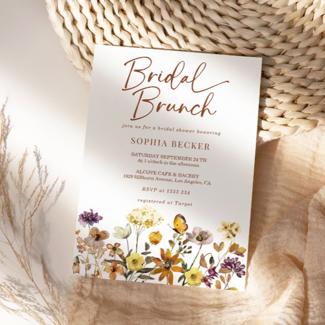 Invitation Fleur sauvage Terracotta Boho Bridal Brunch (Créateur téléchargé)