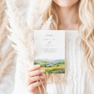 Invitation Fleur sauvage Terrain Et Montagnes Rustique Mariag