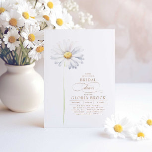 Invitation Fleur sauvage Thème White Daisy Flower Fête des ma