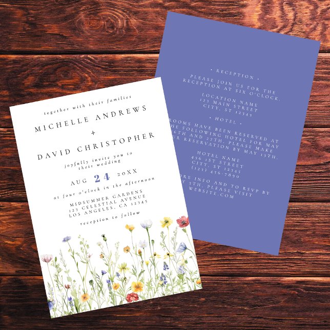 Invitation Fleur sauvage tout en un Mariage (Créateur téléchargé)