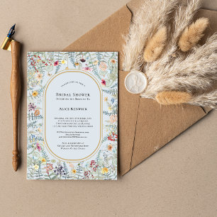 Invitation Fleur sauvage vintage Fern Dusty Fête des mariées 