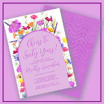 Invitation Fleur sauvage violet Boho Arch 60e fête d'annivers<br><div class="desc">Une arche violette de Boho entoure vos détails de fête du 60e anniversaire. Des fleurs sauvages colorés apportent une touche florale violet, jaune orangé et rouge. Le script moderne aussi en violet ajoute une ambiance tendance qui est aussi féminine. Le dos est violet profond avec un subtil motif de chevron...</div>