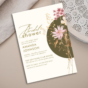 Invitation Fleur sauvage Whimsical Boho Elegant Fête des mari