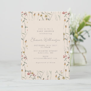 Invitation Fleur sauvage Whimsical Floral Boho Baby shower