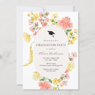 Invitation Fleur sauvage Whimsical Floral Graduation Party