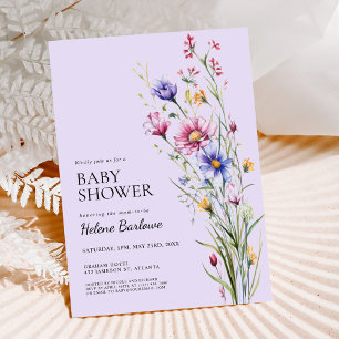 Invitation Fleur sauvage Whimsical Rustic Boho Baby shower